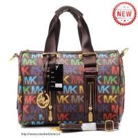 michael kors grayson logo groot bruin multicolor boekentassen Allure Prijs p3pck780